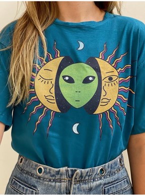 Camiseta Alien Interior - Azul