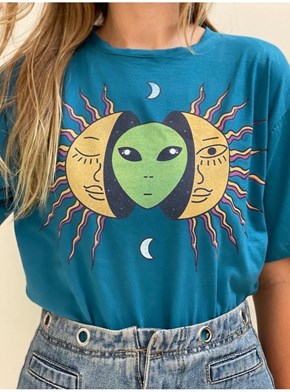 Camiseta Alien Interior - Azul