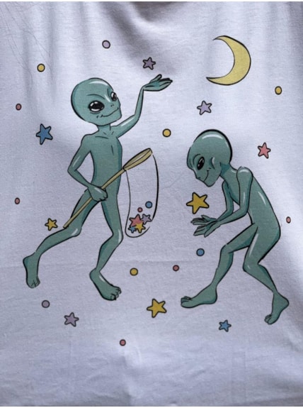 Camiseta Aliens Caçadores de Estrelas - Branca