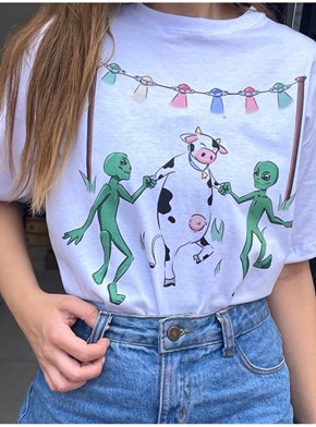Camiseta Aliens Ciranda - Branca