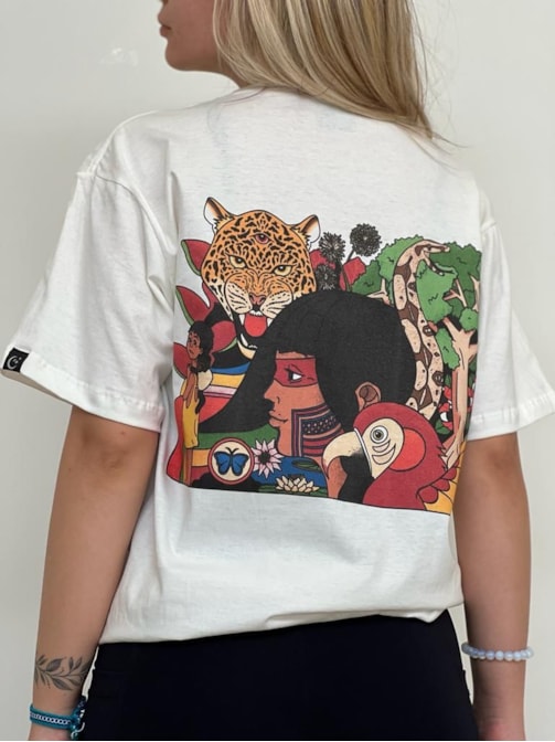 Camiseta Amazônia - Off-White - Frente e Verso