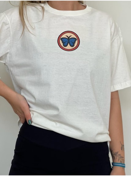 Camiseta Amazônia - Off-White - Frente e Verso
