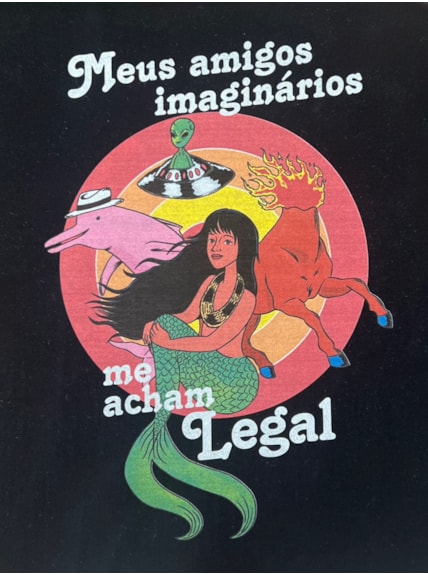 Camiseta Amigos Imaginários - Preta