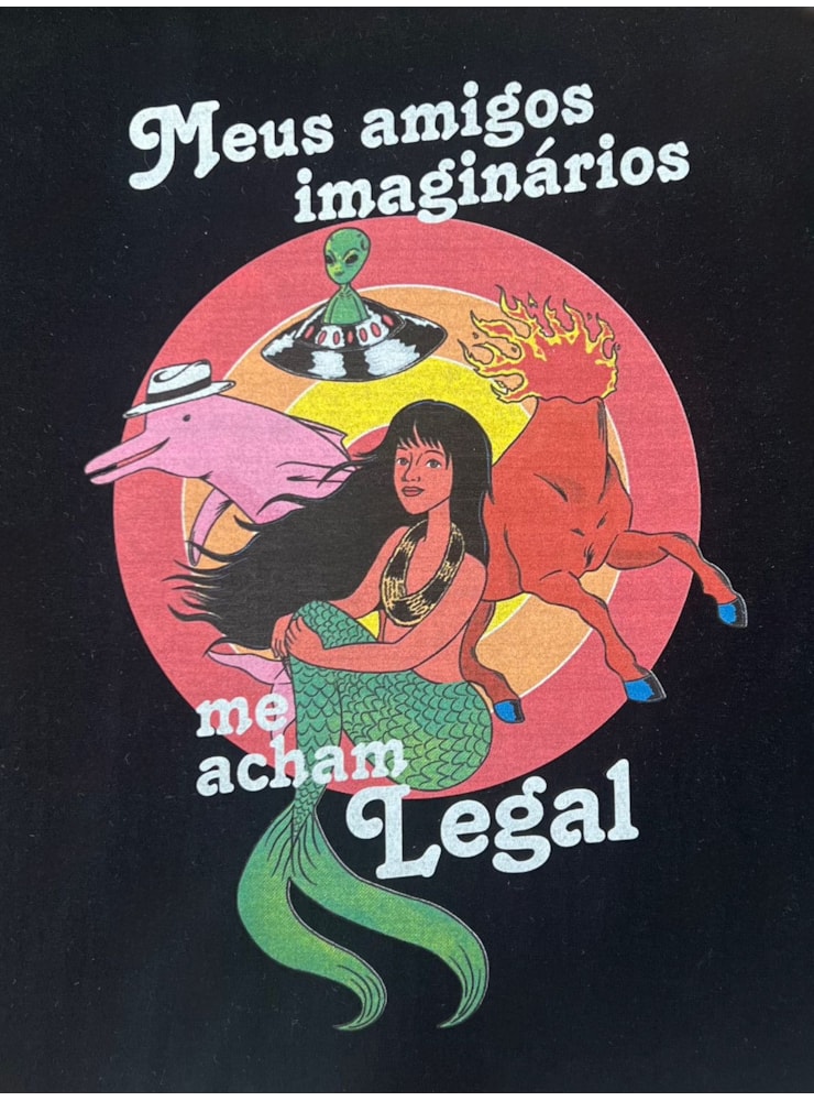 Camiseta Amigos Imaginários - Preta — imagem 2