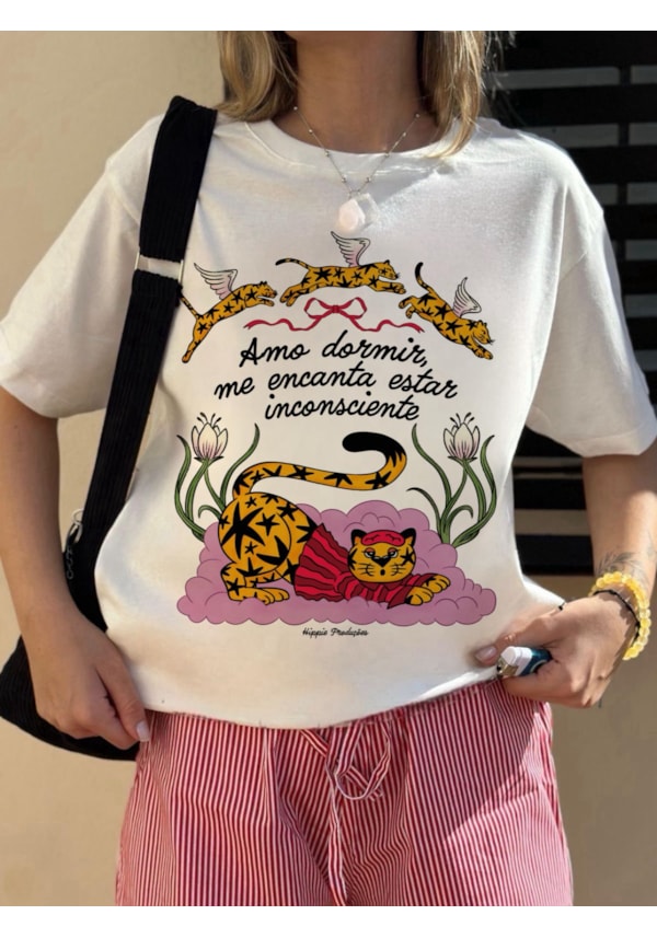 Camiseta Amo Dormir - Off-White