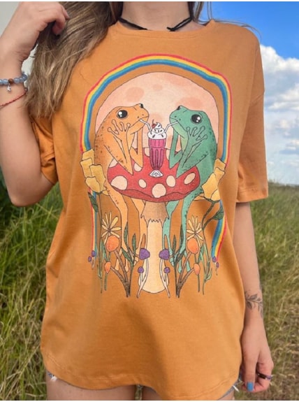 Camiseta Amor de Sapo - Caramelo