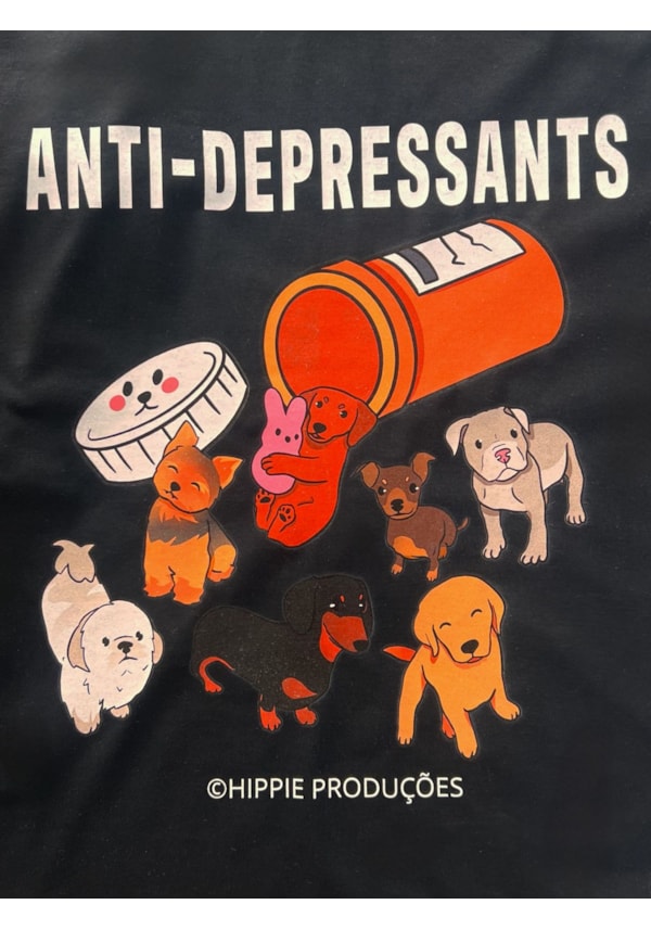 Camiseta Anti depressants Cachorro - Preta