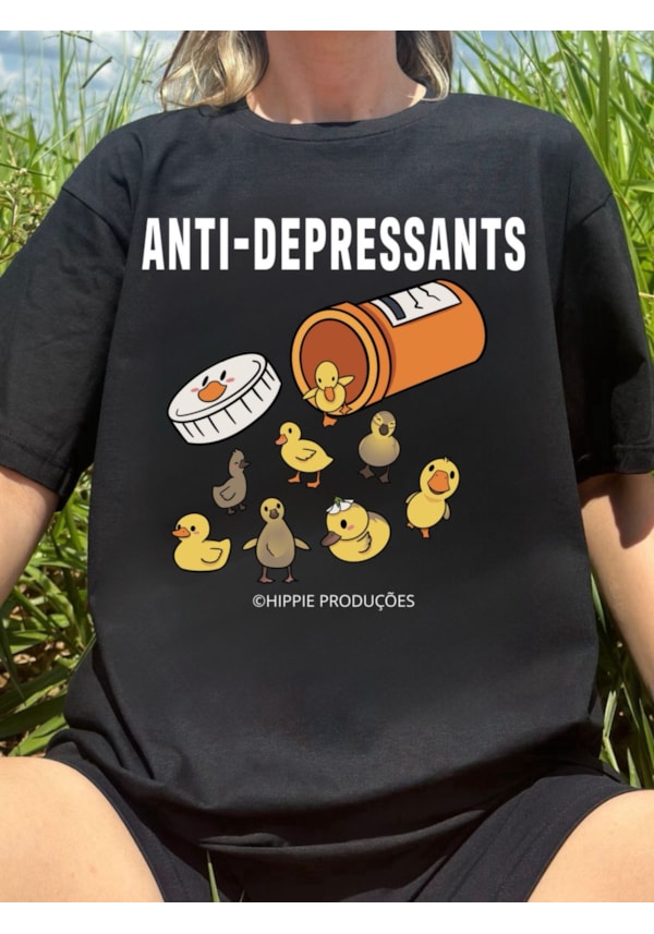 Camiseta Anti depressants Pato - Preta