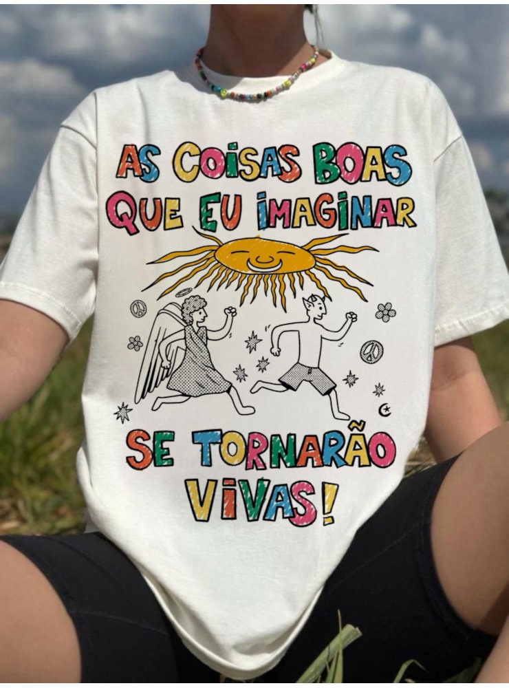 Camiseta As coisas boas - Off-White — imagem 1