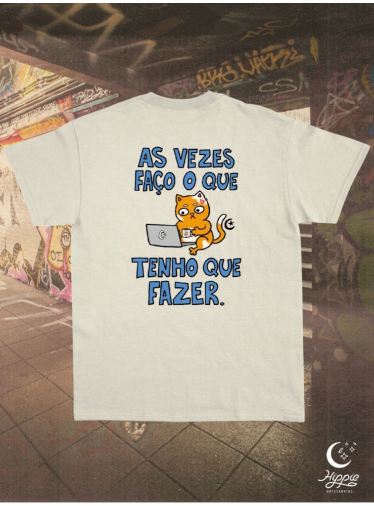 Camiseta As vezes faço o que quero - Off-White - Frente e Verso — imagem 2