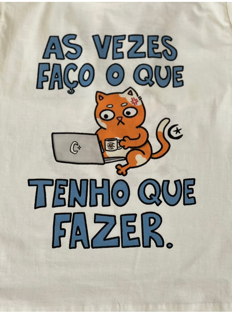 Camiseta As vezes faço o que quero - Off-White - Frente e Verso — imagem 4