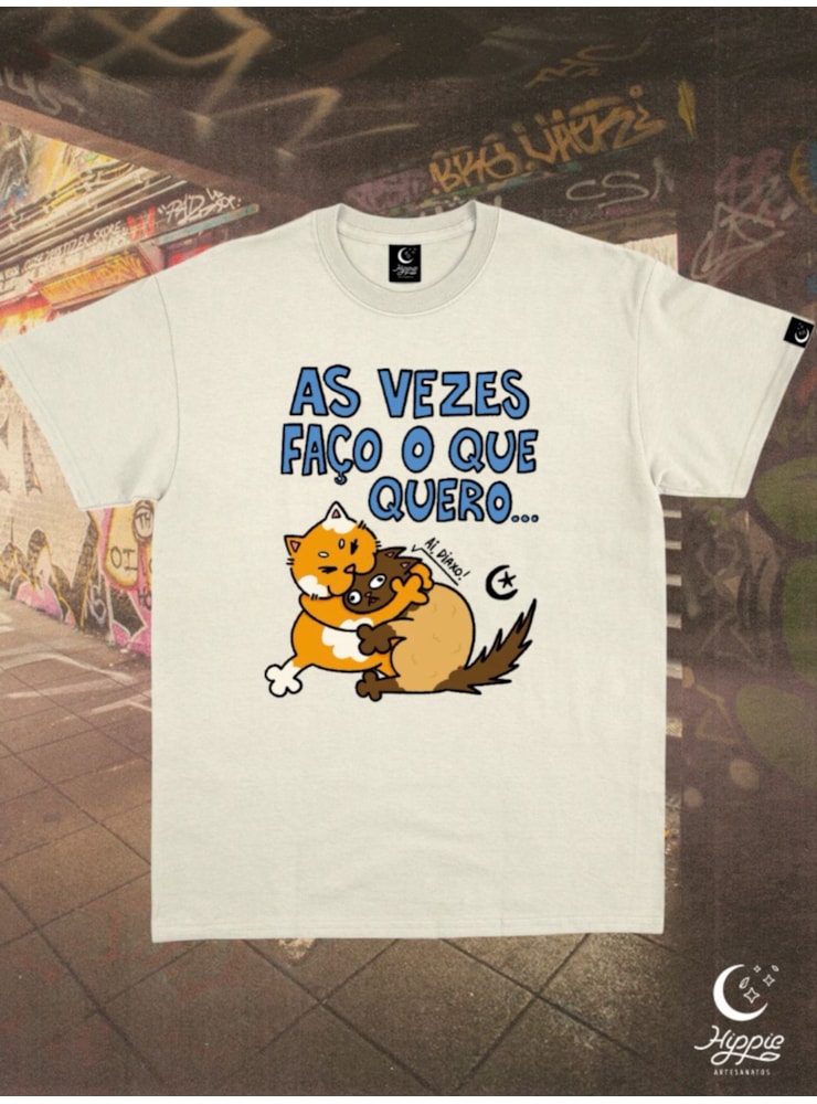 Camiseta As vezes faço o que quero - Off-White - Frente e Verso — imagem 1