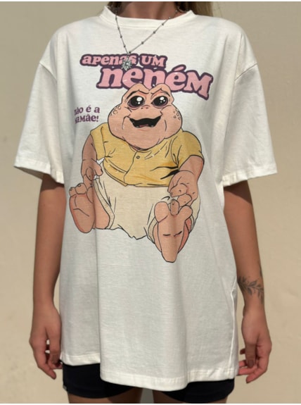 Camiseta Baby Dinossauro - Apenas um Neném - Off-White