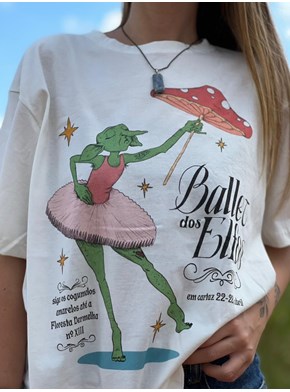 Camiseta Ballet dos Elfos - Off-White