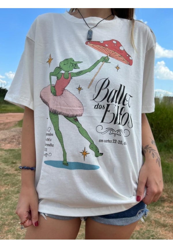 Camiseta Ballet dos Elfos - Off-White