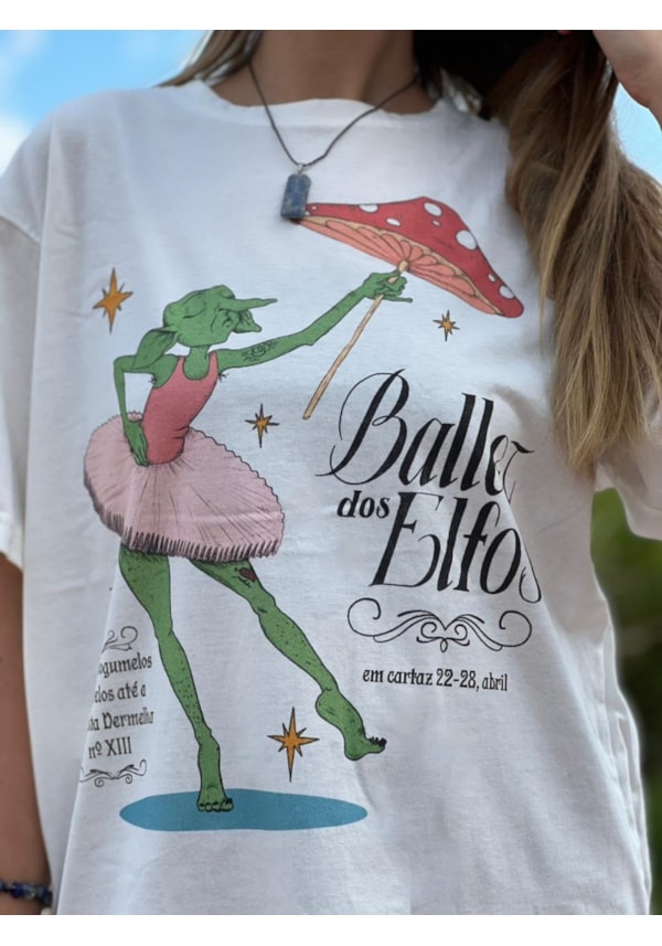Camiseta Ballet dos Elfos - Off-White