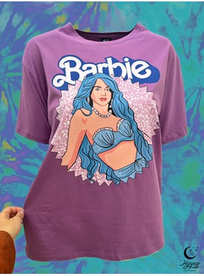 Camiseta Barbie Sereia - Lilás Lavanda