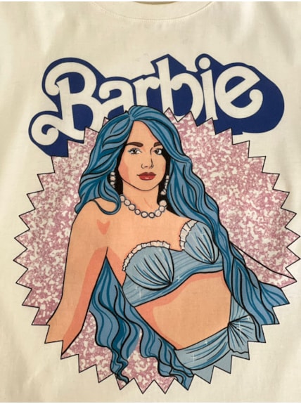 Camiseta Barbie Sereia - Off-White