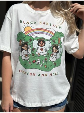 Camiseta Black Sabbath - Bandas Cartoon - Off-White