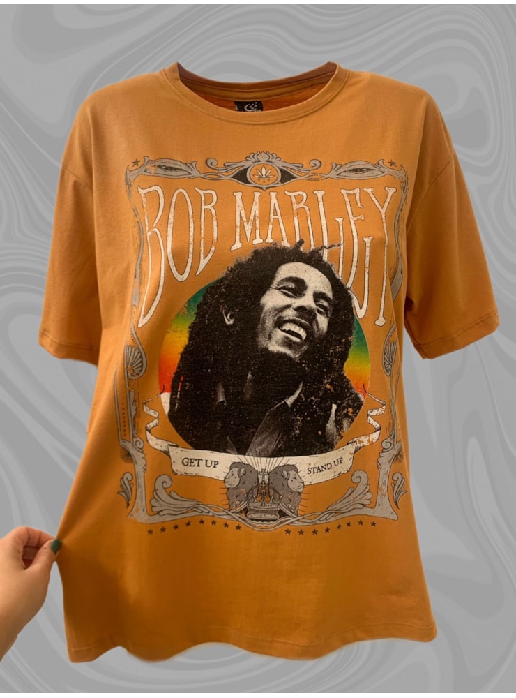 Camiseta Bob Marley - Caramelo — imagem 1
