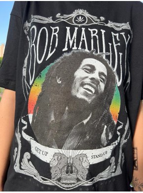 Camiseta Bob Marley - Preta