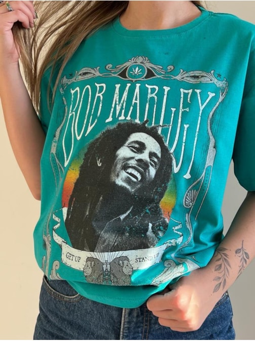 Camiseta Bob Marley - Verde Jade