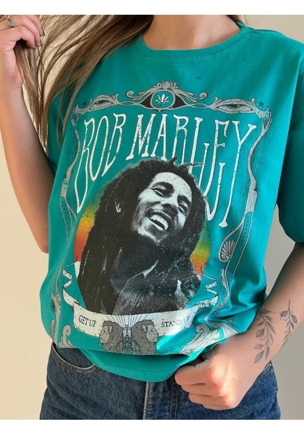 Camiseta Bob Marley - Verde Jade
