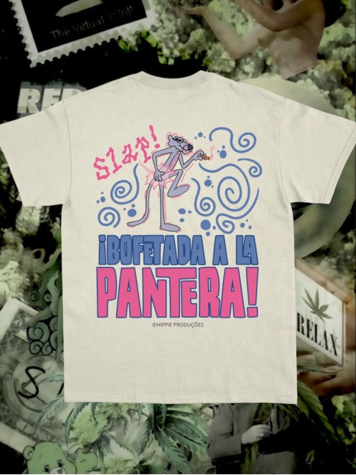 Camiseta ¡Bofetada a la pantera! - Off-White - Frente e Verso