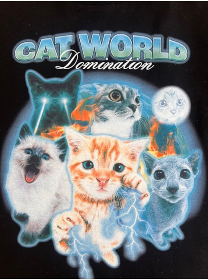 Camiseta Bootleg Gatos - Preta