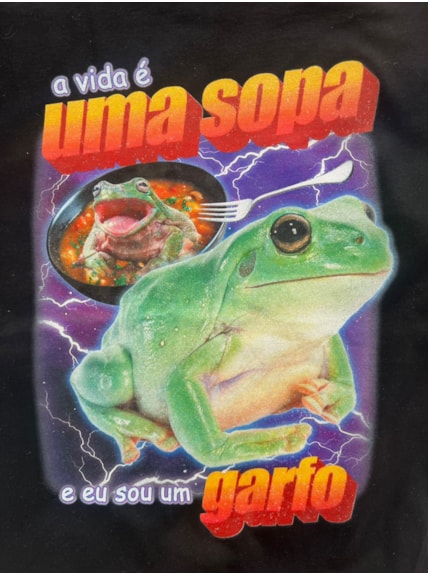 Camiseta Bootleg Sapo a Vida é uma Sopa - Preta