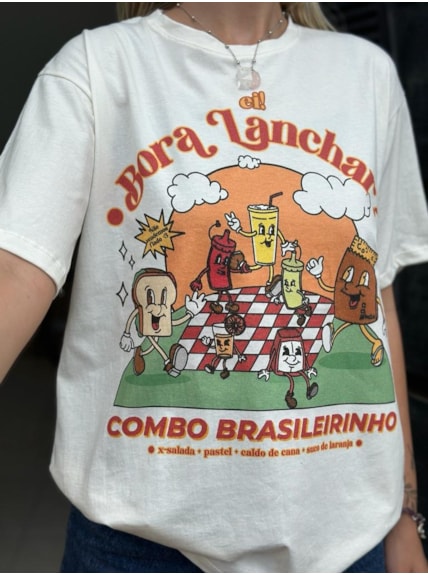 Camiseta Bora Lanchar - Off-White