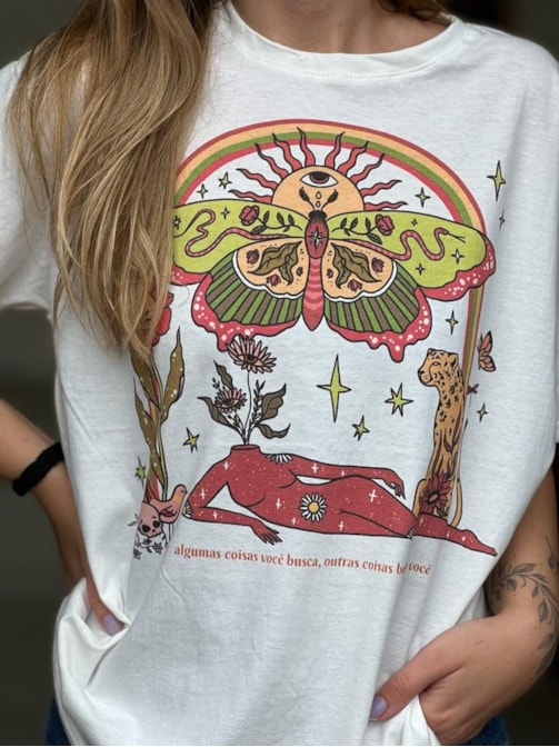 Camiseta Borboleta Atração - Off-White