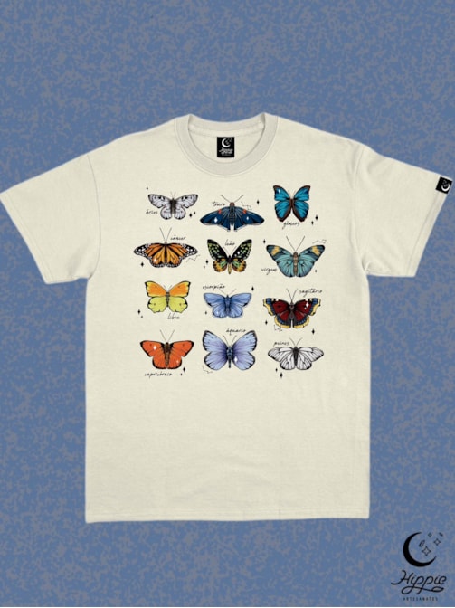 Camiseta Borboletas Astrais - Off-White