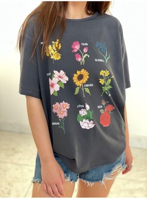 Camiseta Botânica - Chumbo