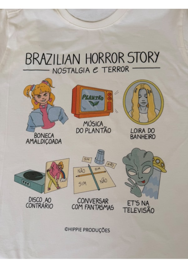 Camiseta Brazilian Horror Story - Off-White