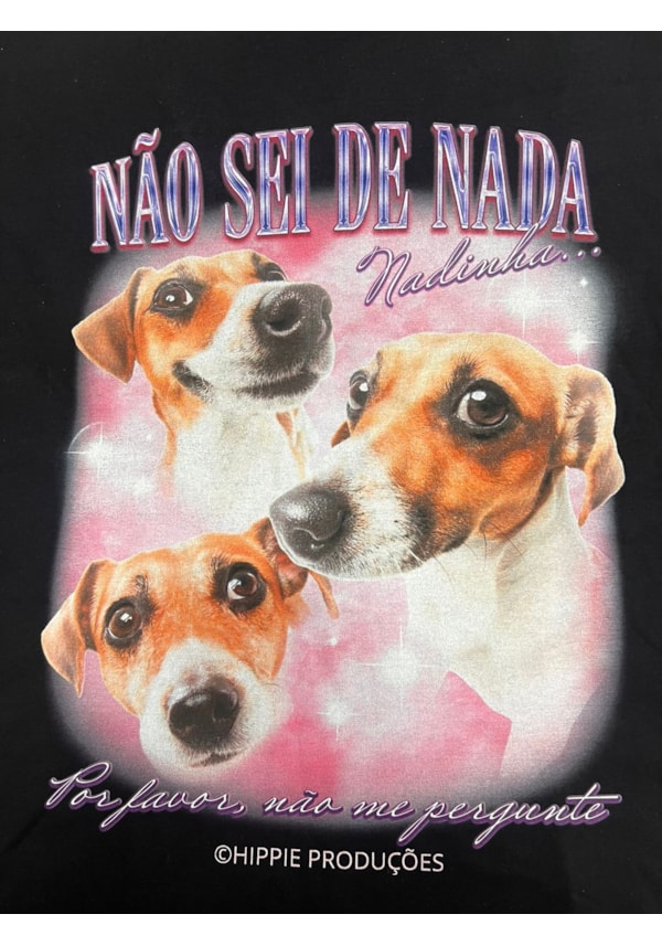 Camiseta Cachorro bootleg não sei de nada - Preta