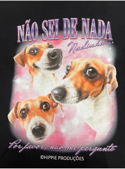 Camiseta Cachorro bootleg não sei de nada - Preta