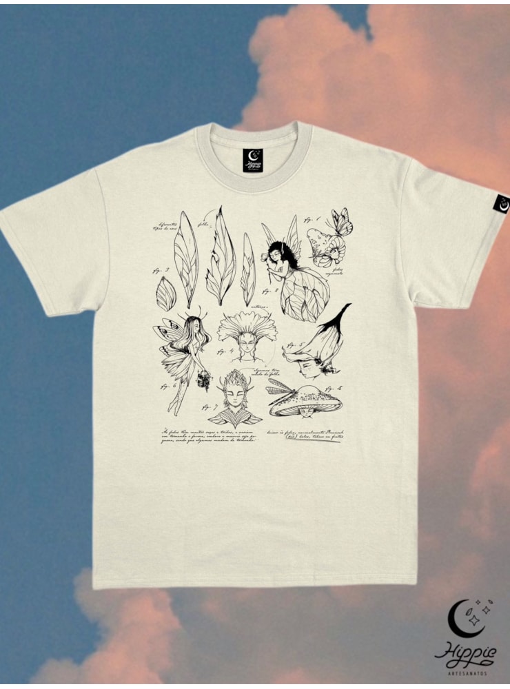 Camiseta Caderno de Fadas - Off-White — imagem 1