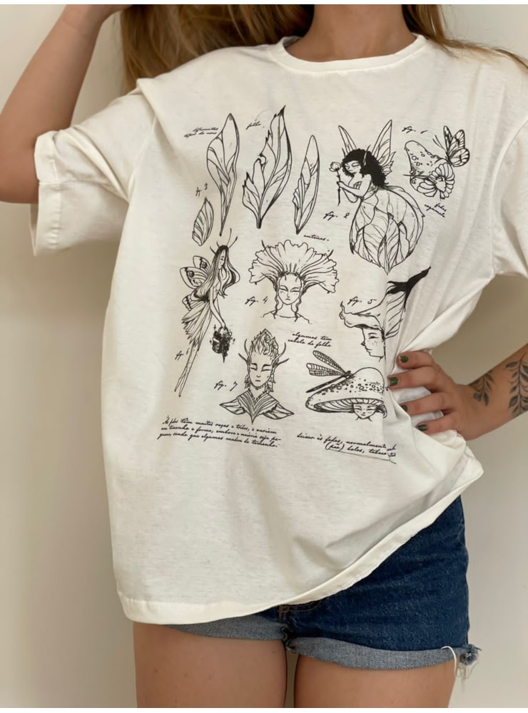 Camiseta Caderno de Fadas - Off-White — imagem 2