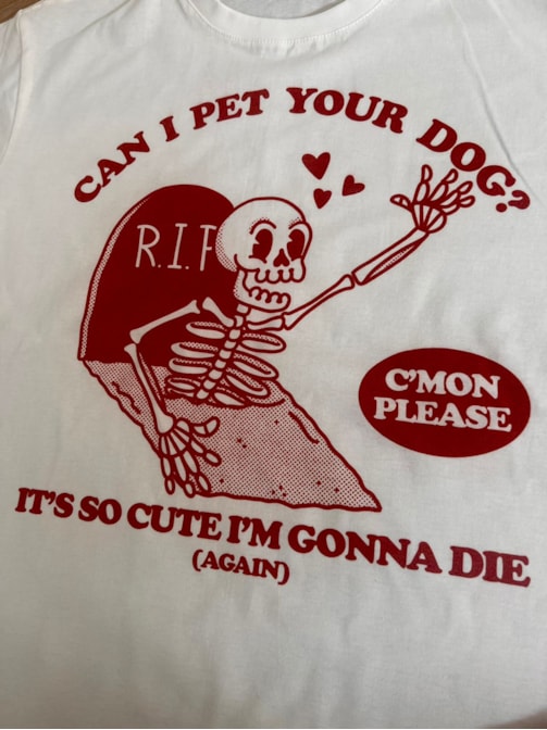 Camiseta Can I Pet Your Dog - Off-White