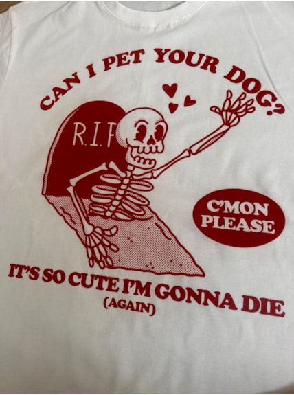 Camiseta Can I Pet Your Dog - Off-White