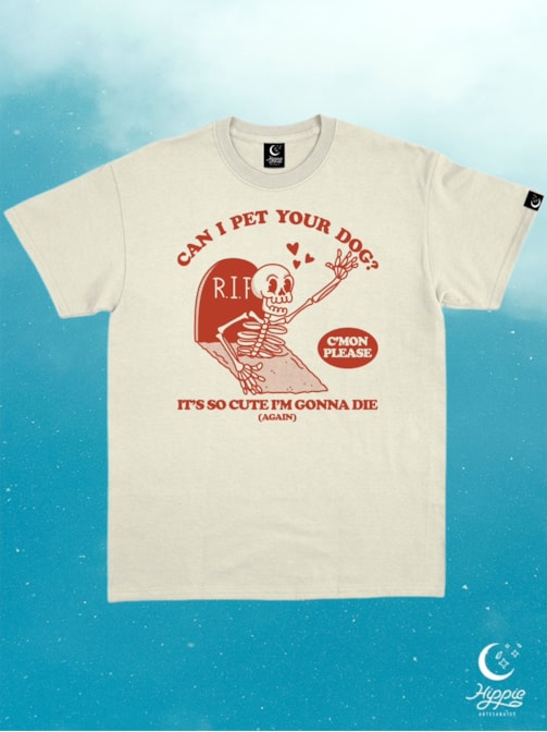 Camiseta Can I Pet Your Dog - Off-White