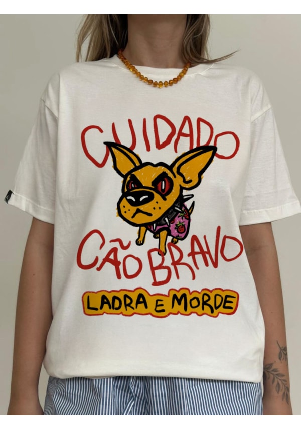 Camiseta Cão Bravo - Off-White