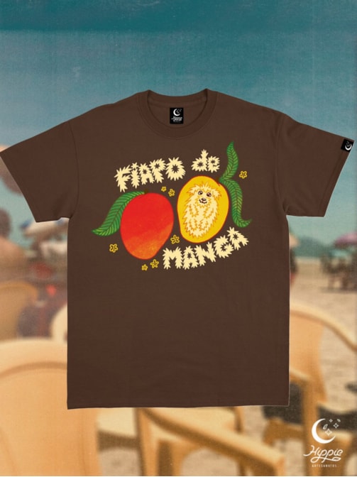 Camiseta Cão fiapo de manga - Marrom