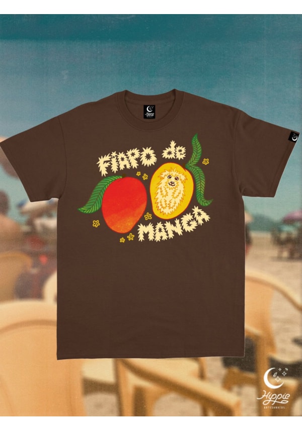 Camiseta Cão fiapo de manga - Marrom