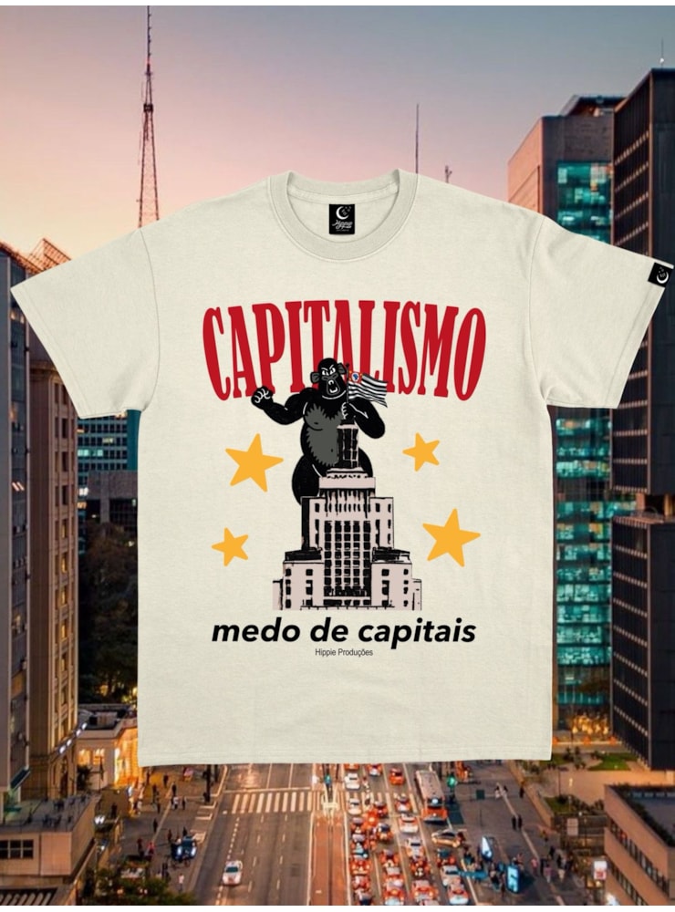 Camiseta Capitalismo (medo de capitais) - Off-White — imagem 1