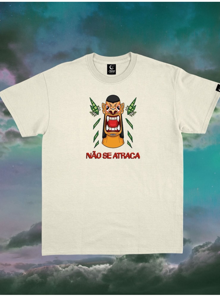 Camiseta Carranca Eu não ando só - Off-White - Frente e Verso — imagem 2