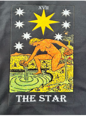 Camiseta Carta Tarot - A Estrela - Chumbo