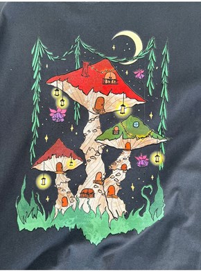 Camiseta Casas de Cogumelos - Chumbo