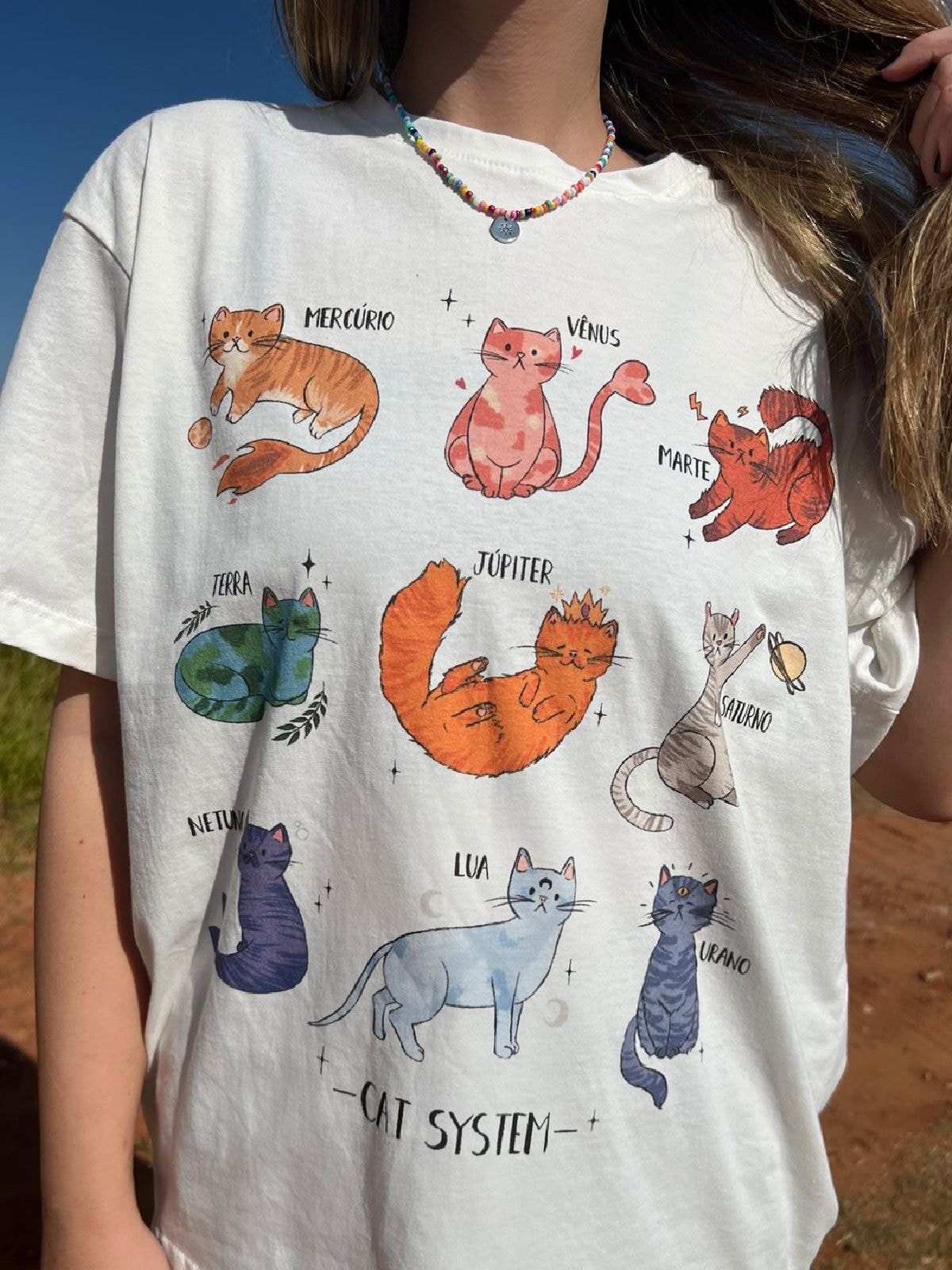 Camiseta Cat System - Off-White — imagem 2